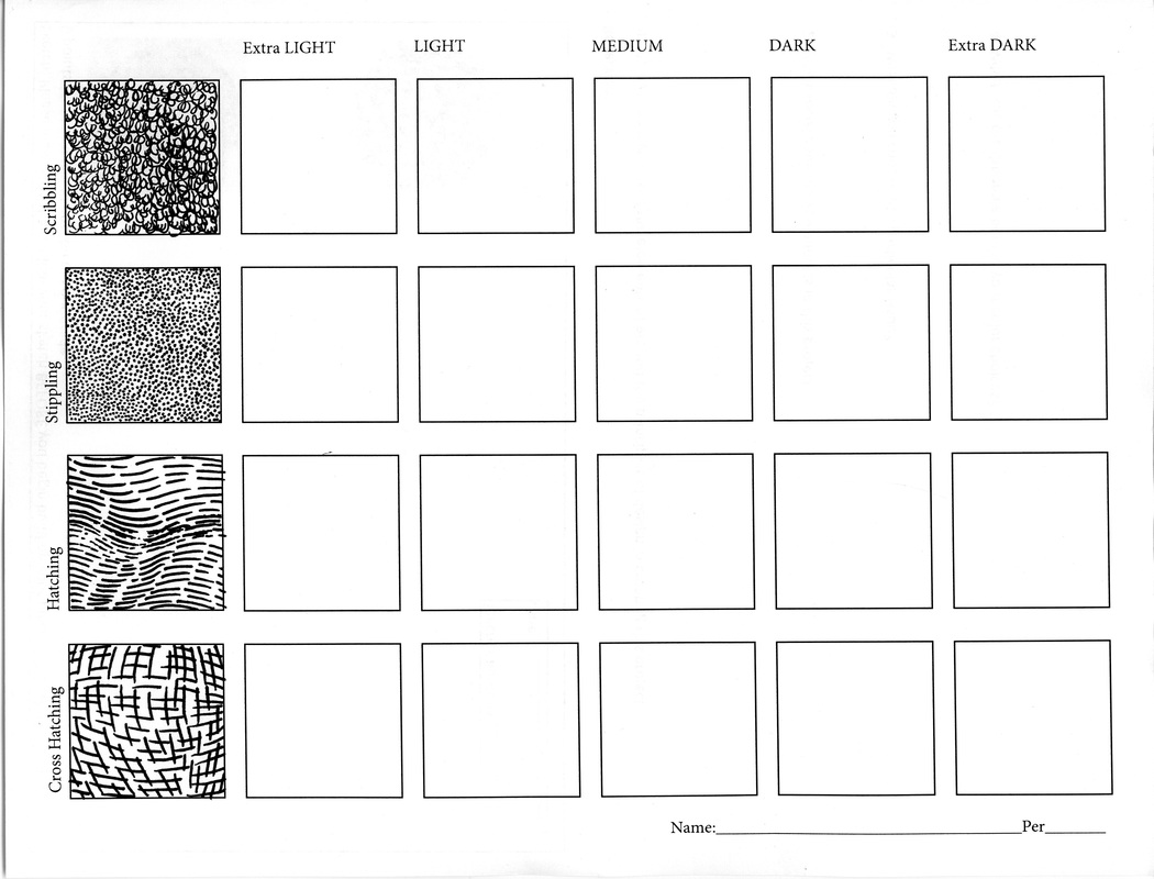 Ink Value Drawing: Worksheet Two - art with ross